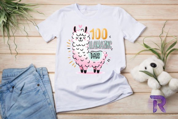 100th Day of School Llama PNG Graphics