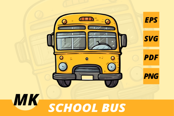 Cartoon School Bus Vector Illustration Graphics