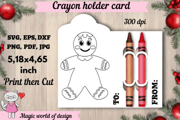 Cute Gingerbread Man Coloring Card Svg: Graphics & Coloring Pages Amp