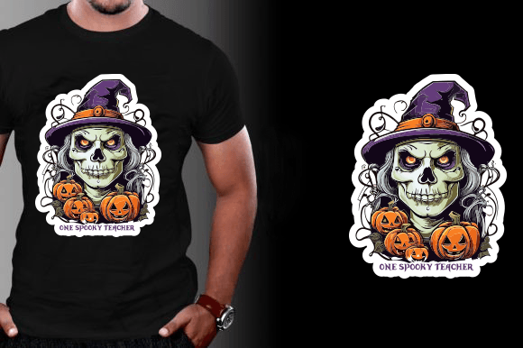One Spooky Teacher T-Shirt Design