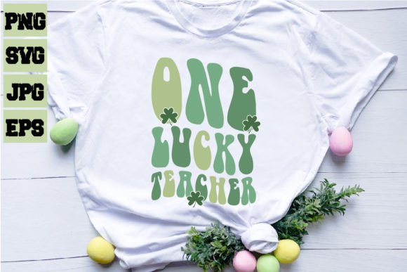 Retro St Patrick's Day One Lucky Teacher Graphics