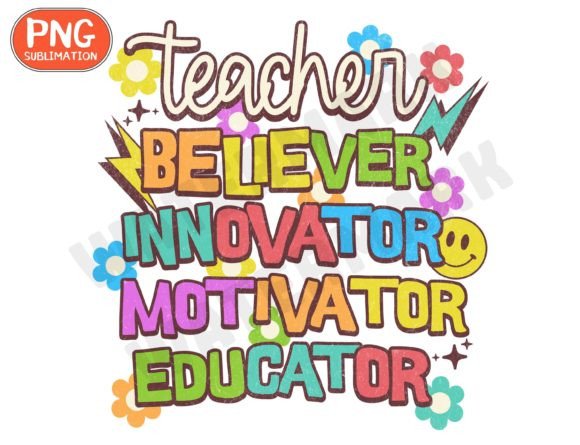 Retro Teacher Png Graphics for T-Shirt Designs