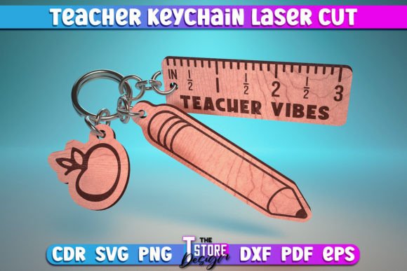 Teacher Keychain Laser Cut SVG