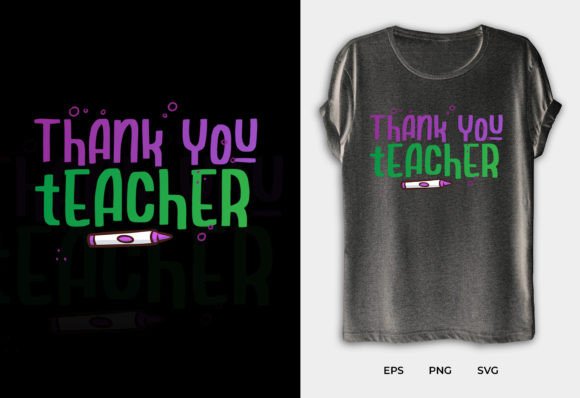 Thank You Teacher Typography Graphics